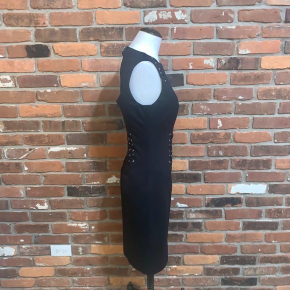 Cache Womens Black Open Back Lace Up Sleeveless Dress Size 6 - Picture 3 of 7